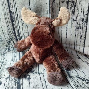 Douglas Moose Plush Toy Stuffed Animal Brown 8" sitting
